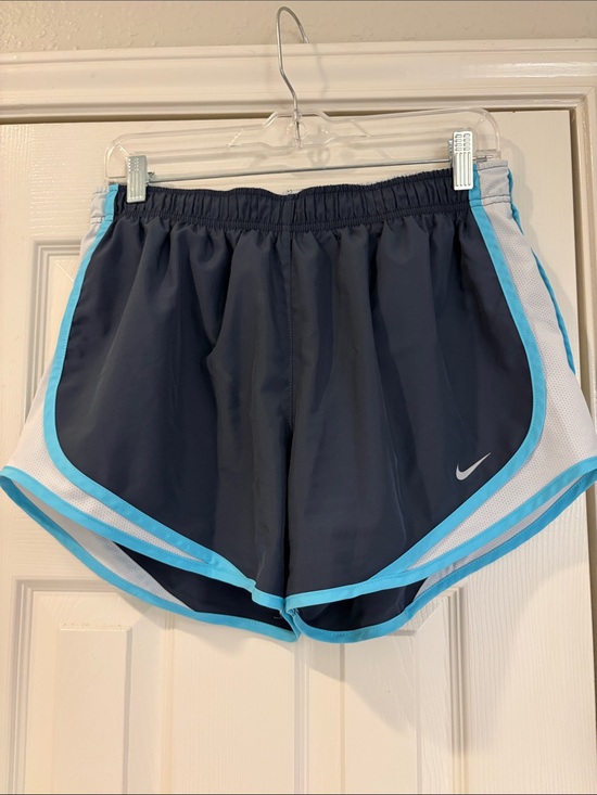 Nike Pants - Nike Dri-Fit Women's Navy Shorts with Light Blue Trim